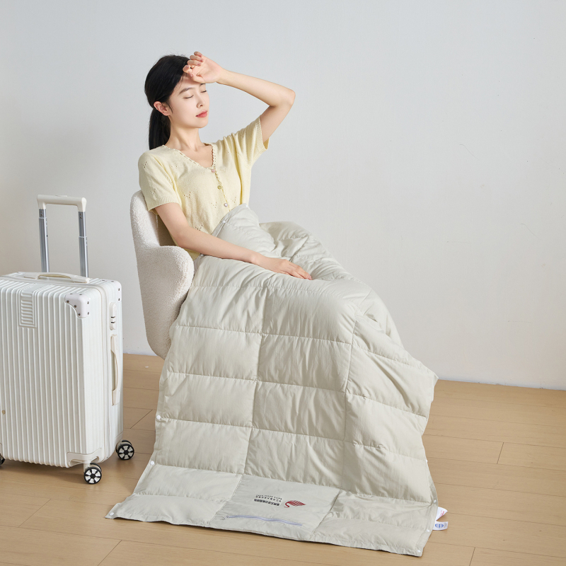 Libatoll-töltetű pléd, multifunkciós kültéri viselhető, 95% tolltöltet, 490 g, pamut, tavasz–ősz