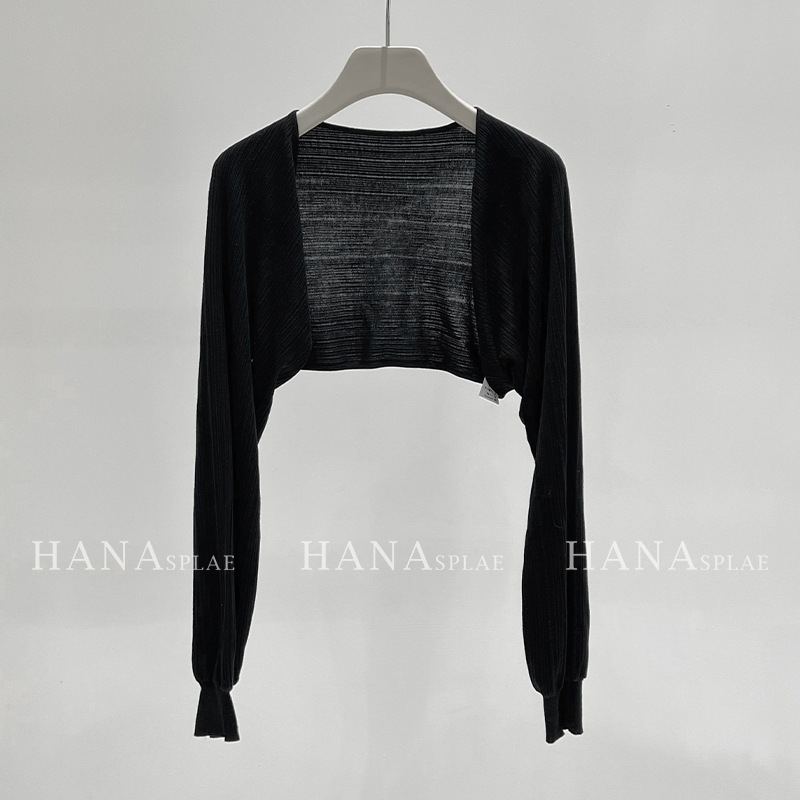 Cardigan od Tencela (Lyocell), tkanina, dugi rukavi, šal-stil, kratka duljina