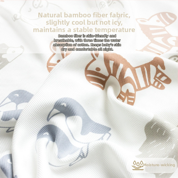 Bambuskiududest tekk - suvi, kerge (<300 g), karikatuurimuster, kvaliteetne