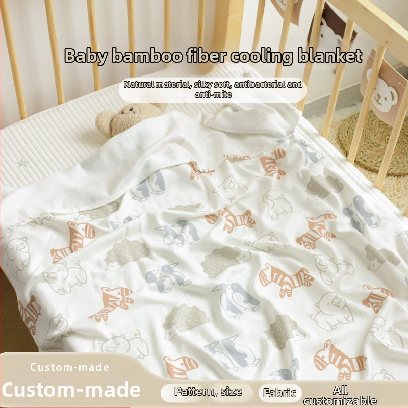 Bambuskiududest tekk - suvi, kerge (<300 g), karikatuurimuster, kvaliteetne