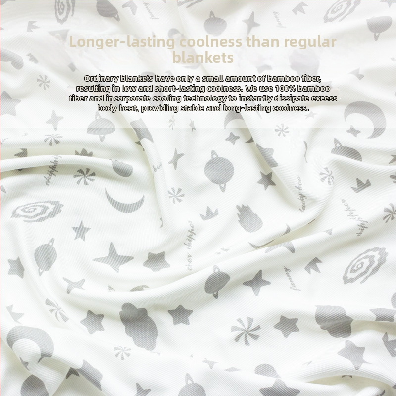 Bambuskiududest tekk - suvi, kerge (<300 g), karikatuurimuster, kvaliteetne