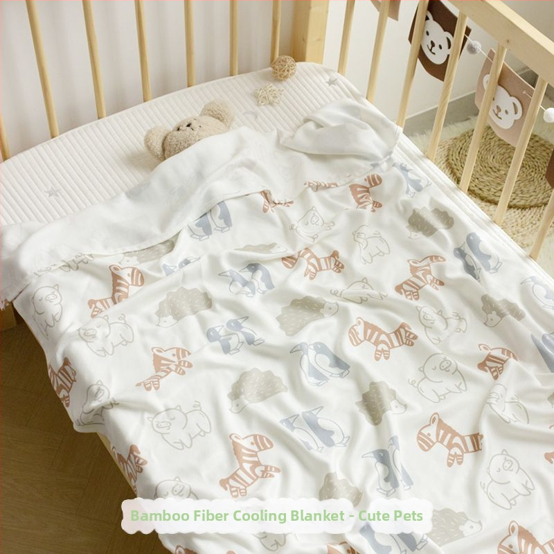 Bambuskiududest tekk - suvi, kerge (<300 g), karikatuurimuster, kvaliteetne