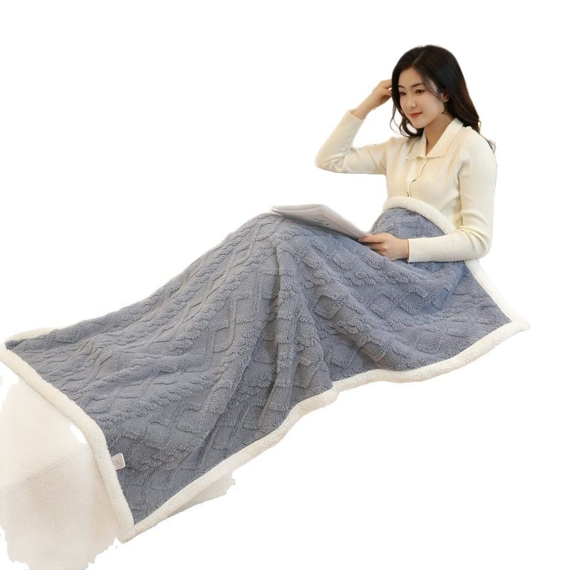 Zimska Coral fleece deka od vune, geometrijski uzorak, nordijski stil, 390–400 g/m²