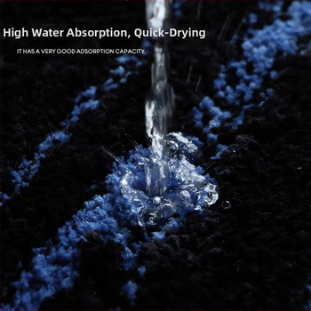 Килим за баня – туфиран имитационен кашмир, абсорбиращ, неплъзгащ се, квадратен, машинно пране