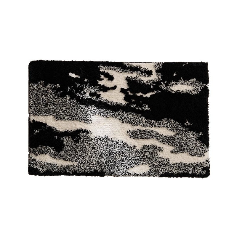 Килим за баня – туфиран имитационен кашмир, абсорбиращ, неплъзгащ се, квадратен, машинно пране