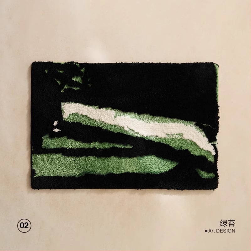 Килим за баня – туфиран имитационен кашмир, абсорбиращ, неплъзгащ се, квадратен, машинно пране