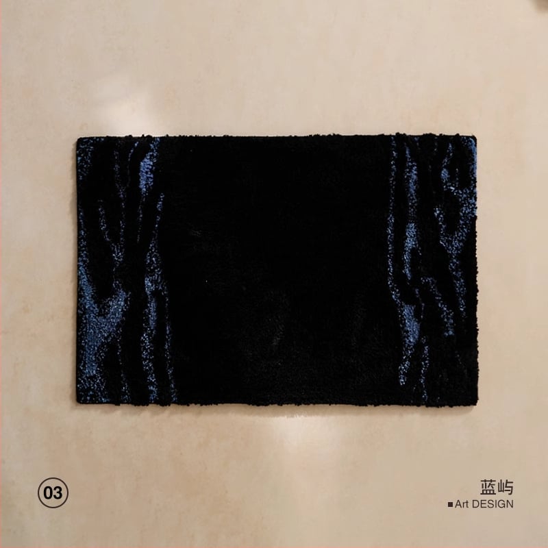 Килим за баня – туфиран имитационен кашмир, абсорбиращ, неплъзгащ се, квадратен, машинно пране