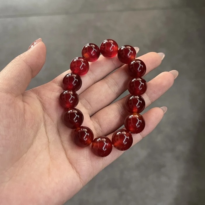 Narukvica od prirodnog crvenog agata, 8A razina, unisex geometrijski dizajn, Seiko obrada, Hongxi branda