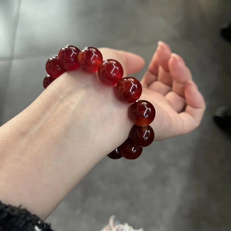 Narukvica od prirodnog crvenog agata, 8A razina, unisex geometrijski dizajn, Seiko obrada, Hongxi branda