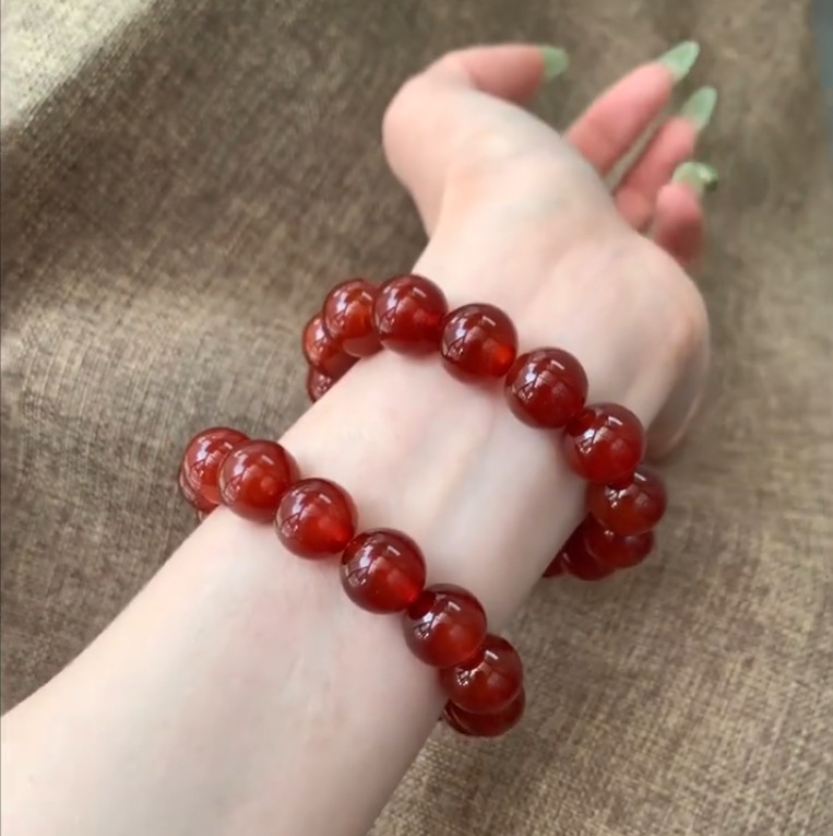 Narukvica od prirodnog crvenog agata, 8A razina, unisex geometrijski dizajn, Seiko obrada, Hongxi branda