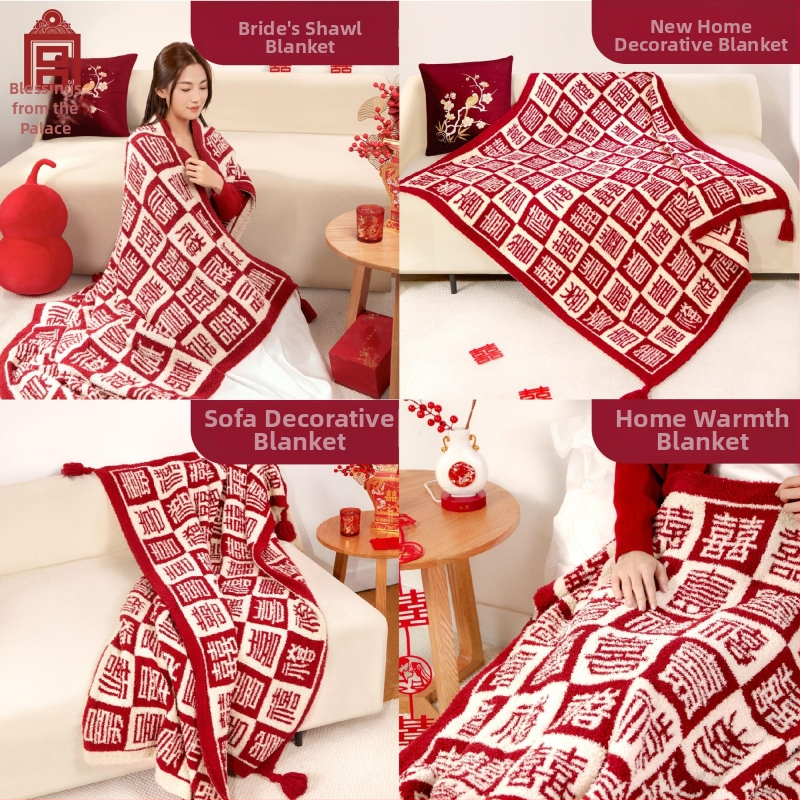 Mu Feng koralni fleece deka, 100% polyester, 1000 g, proljeće i jesen, kineski stil