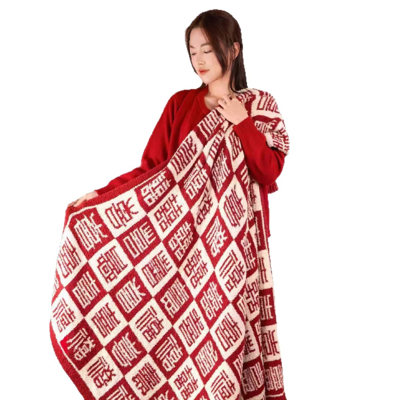 Mu Feng koralni fleece deka, 100% polyester, 1000 g, proljeće i jesen, kineski stil