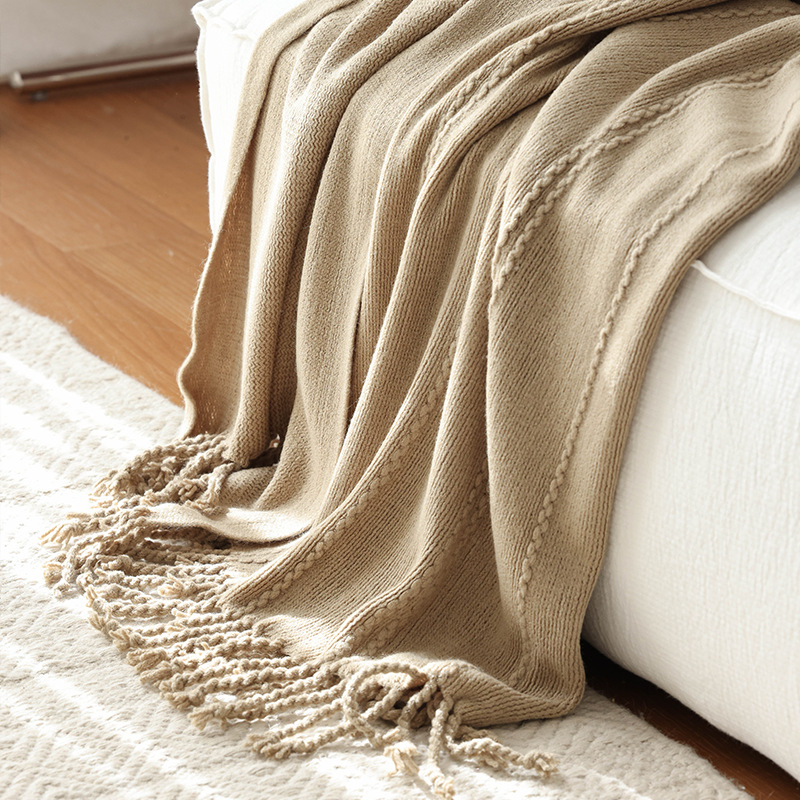 Megztas pledas INS stiliaus, akrilo pluoštas, svoris iki 300 g, visoms sezonoms