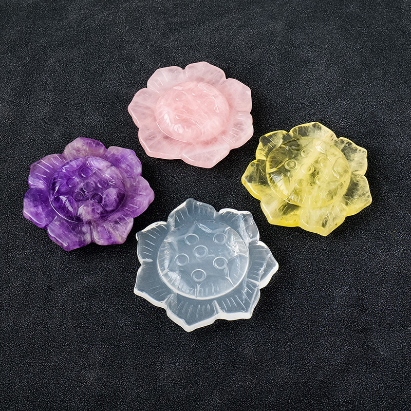 Γλυπτό λωτού από κρύσταλλο, μάρκα Appen Crystal Crafts, κρύσταλλος λίθος, μοντέρνος μινιμαλισμός, συσκευασία σε PP σακουλάκι