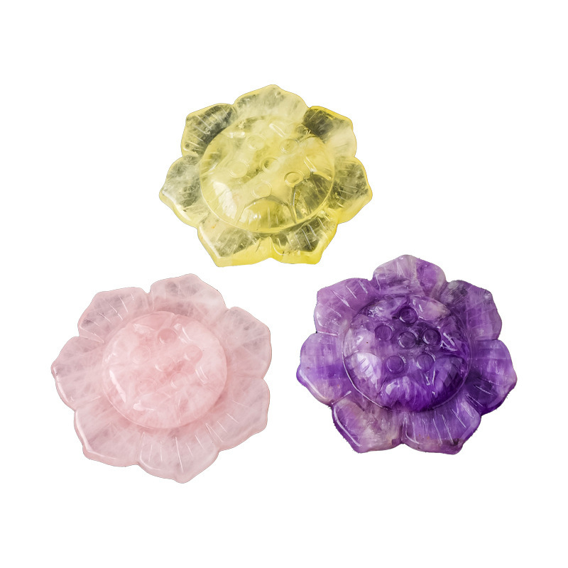 Γλυπτό λωτού από κρύσταλλο, μάρκα Appen Crystal Crafts, κρύσταλλος λίθος, μοντέρνος μινιμαλισμός, συσκευασία σε PP σακουλάκι