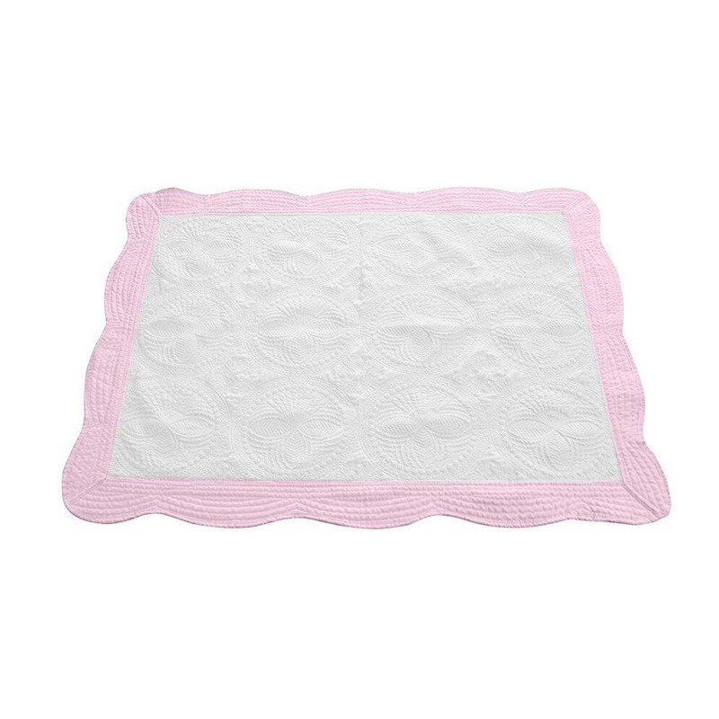 Бебешко квилтирано памучно одеяло, солиден модел, за пролет и есен, тегло 500 g.