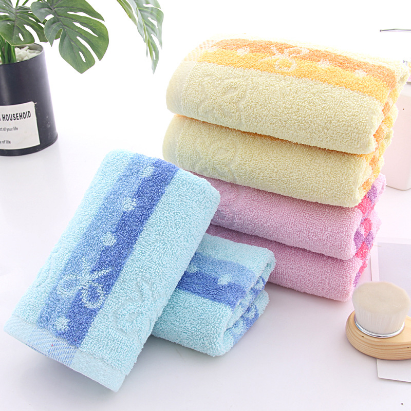Pamukani ručnik za lice s osmerokutnom cvjetnom mašnicom, prozračna Jacquard tkanina, težina 80–100 g, pređa 14, mogućnost prilagođene obrade