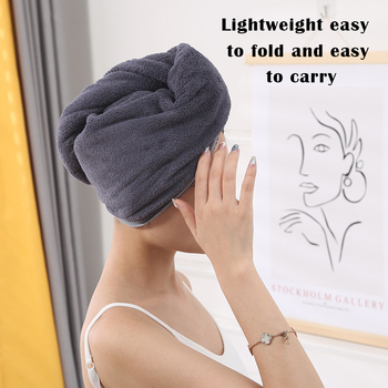 Σκουφάκι για στέγνωμα μαλλιών: απορροφητικό και γρήγορο, coral fleece; 150D νήμα; βάρος 50–79 g