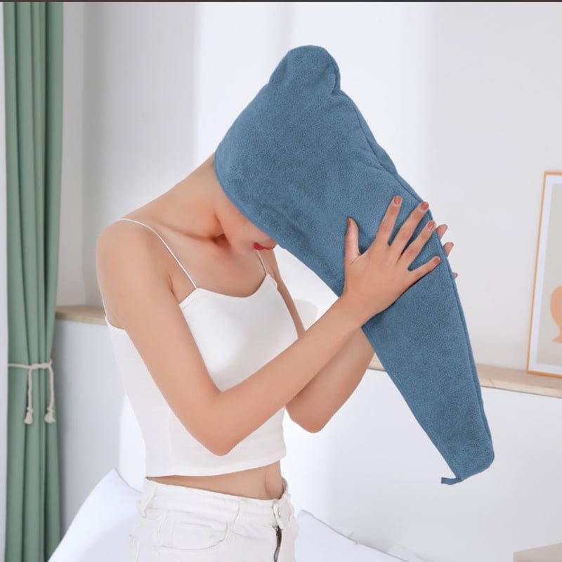 Σκουφάκι για στέγνωμα μαλλιών: απορροφητικό και γρήγορο, coral fleece; 150D νήμα; βάρος 50–79 g