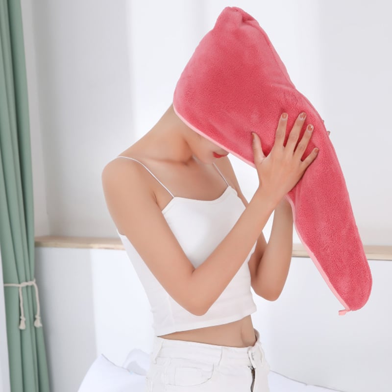 Σκουφάκι για στέγνωμα μαλλιών: απορροφητικό και γρήγορο, coral fleece; 150D νήμα; βάρος 50–79 g