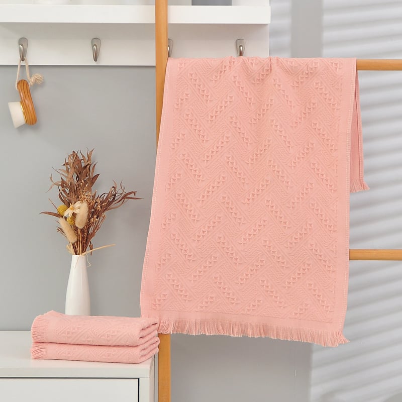 Pamukani ručnik s tasselima i jacquard uzorkom, 32s pređa, 50–80 g/m², svadbeni dar