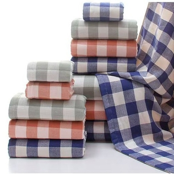 Japanski stil minimalistički pamučni gazirani kupaonski ručnik, upijajući, 300–400 g, rub završetka mekanim završetkom