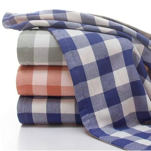 Japanski stil minimalistički pamučni gazirani kupaonski ručnik, upijajući, 300–400 g, rub završetka mekanim završetkom