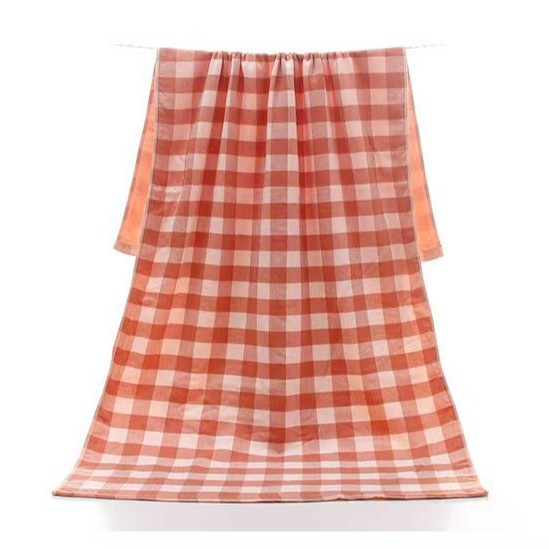 Japanski stil minimalistički pamučni gazirani kupaonski ručnik, upijajući, 300–400 g, rub završetka mekanim završetkom