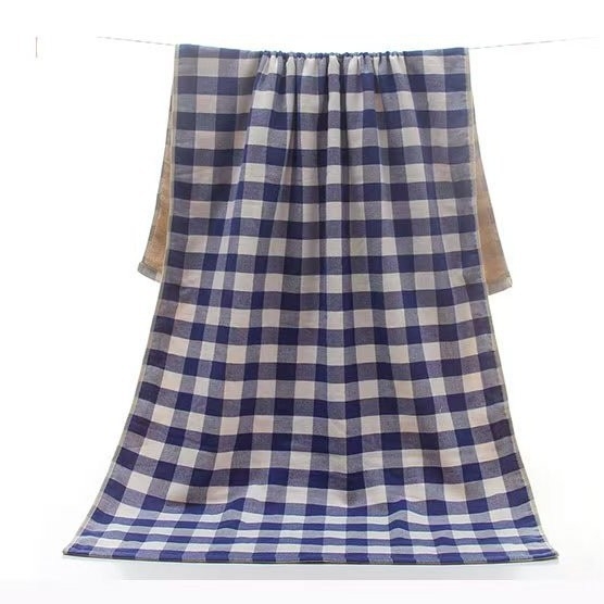 Japanski stil minimalistički pamučni gazirani kupaonski ručnik, upijajući, 300–400 g, rub završetka mekanim završetkom