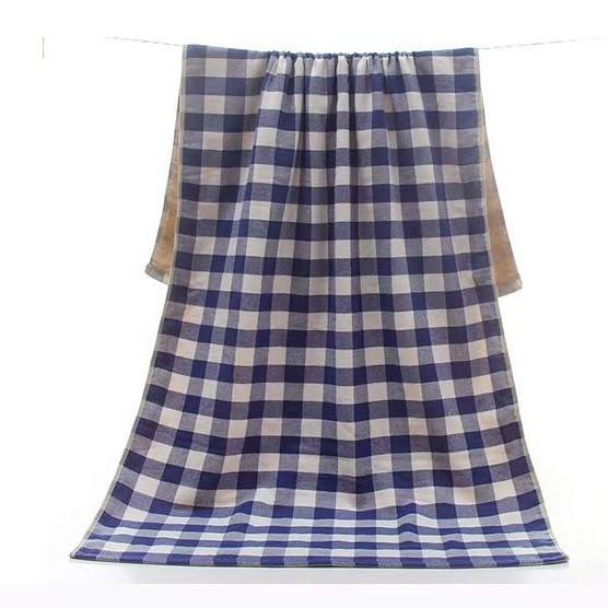 Japanski stil minimalistički pamučni gazirani kupaonski ručnik, upijajući, 300–400 g, rub završetka mekanim završetkom