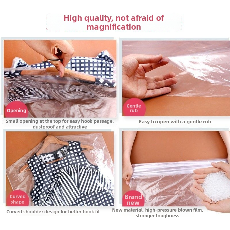 Plastikust riidekaitsekate, läbipaistev, riputatav, kaitseb tolmu ja niiskuse eest