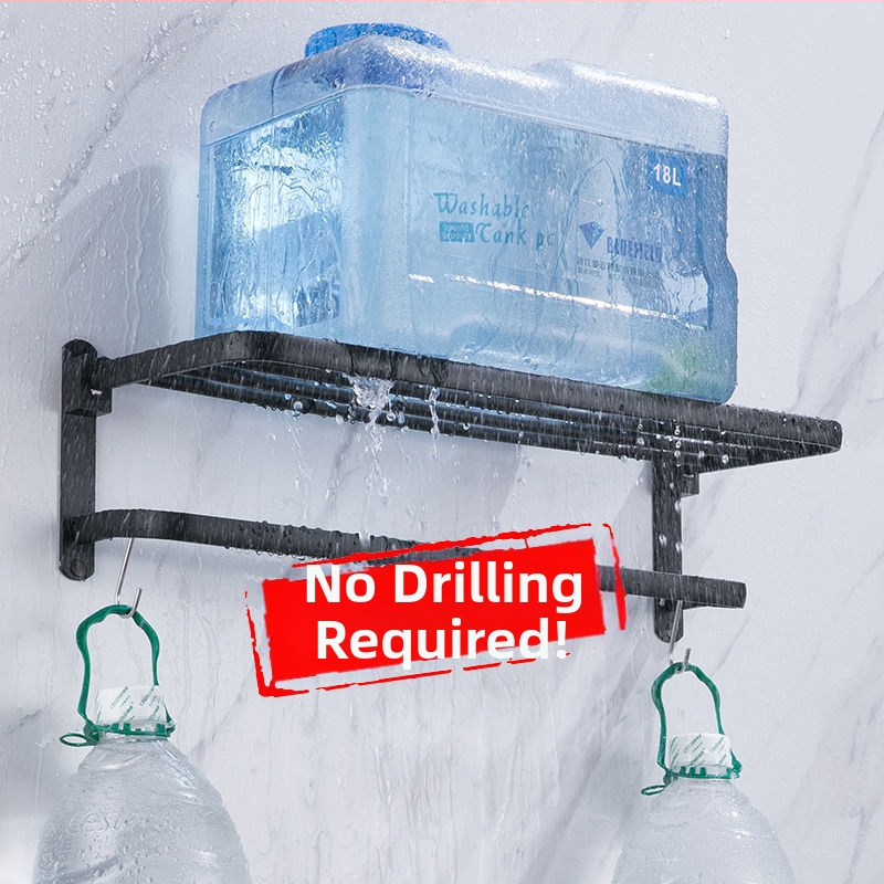 Bez caurumiem – sienas dvieļu turētājs vannas istabai ar 5 āķiem, akrila materiāls, saliekams ar āķi, Watermark sertifikāts