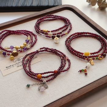 Narukvica od granata s perlicama, Source Vine brend, Ženski modni stil, Geometrijski oblik