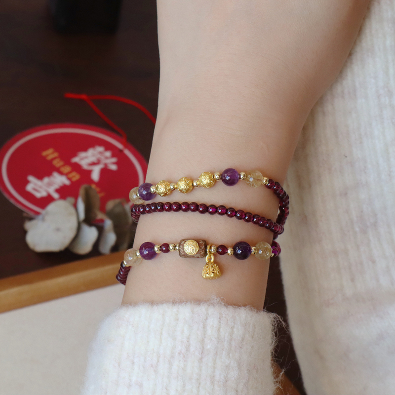 Narukvica od granata s perlicama, Source Vine brend, Ženski modni stil, Geometrijski oblik