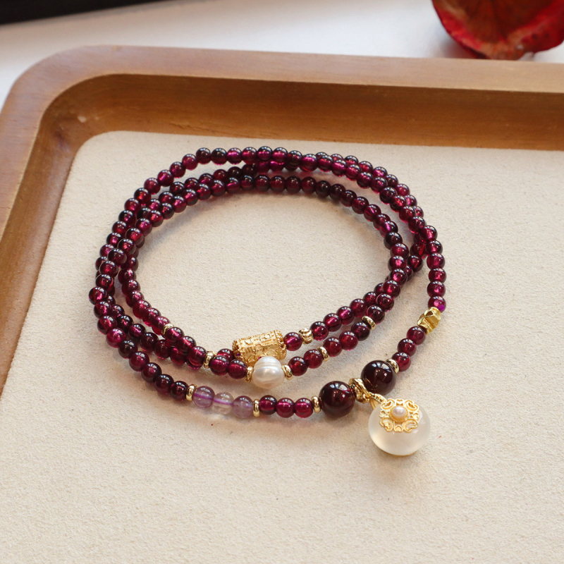 Narukvica od granata s perlicama, Source Vine brend, Ženski modni stil, Geometrijski oblik