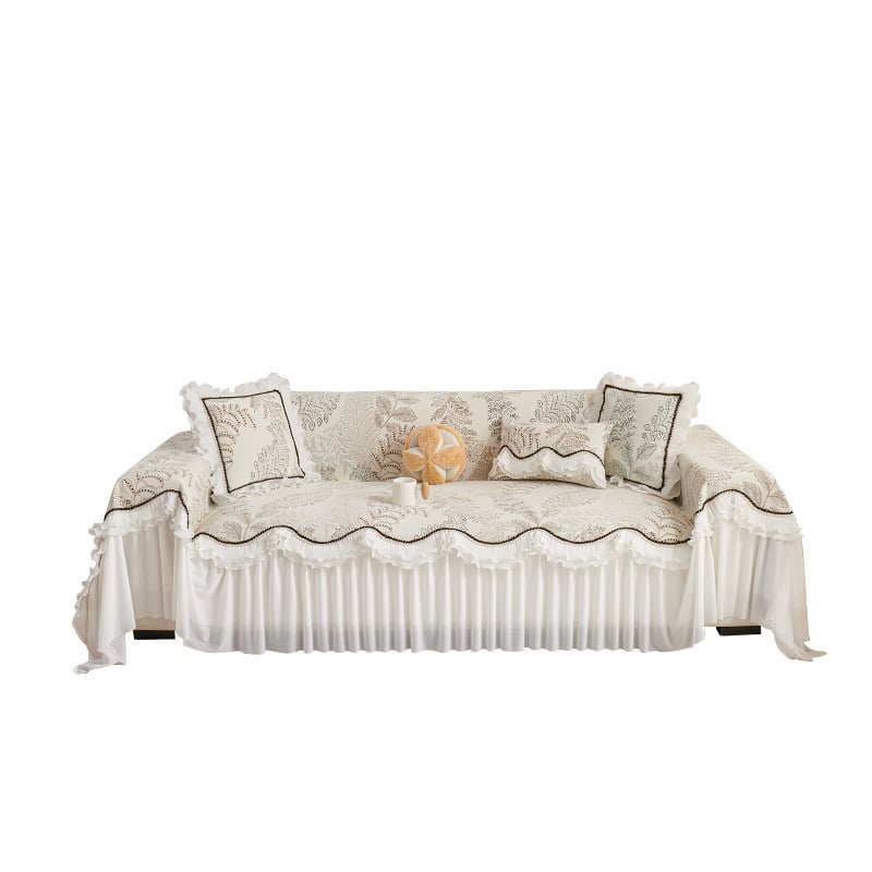 Κάλυμμα καναπέ Chenille για μοντέρνους καναπέδες, ακρή Doily, απλό στυλ, προστατευτικό κάλυμμα σκόνης
