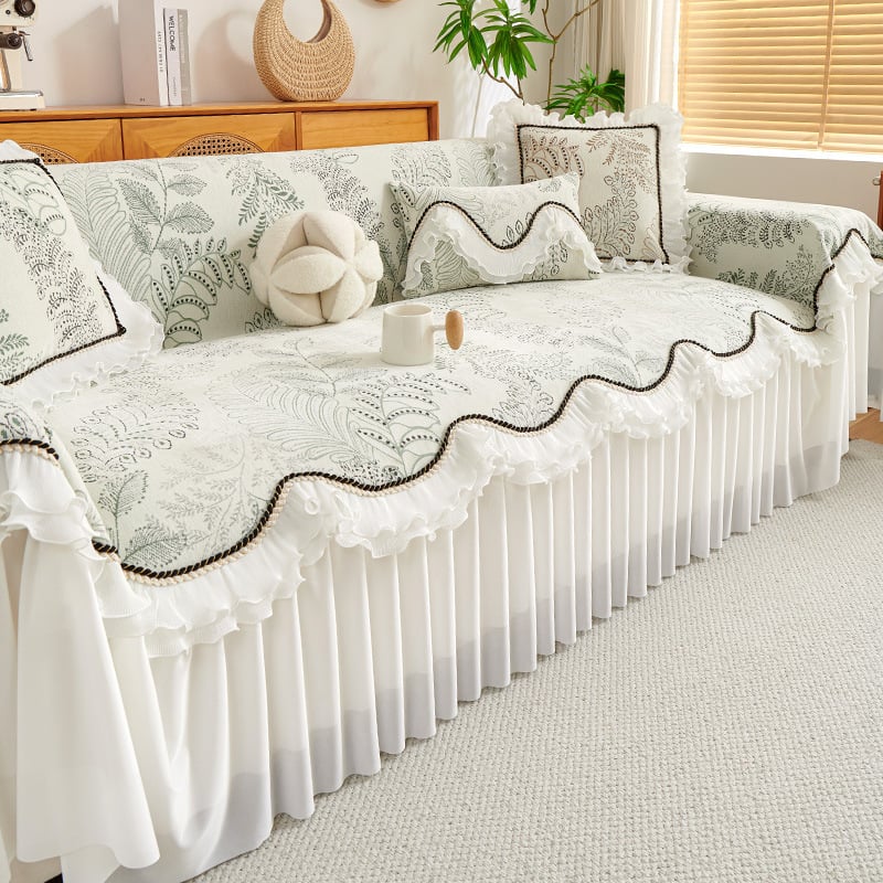 Κάλυμμα καναπέ Chenille για μοντέρνους καναπέδες, ακρή Doily, απλό στυλ, προστατευτικό κάλυμμα σκόνης