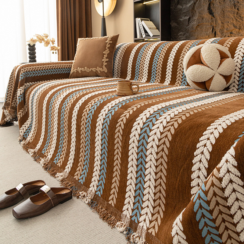 Chenille kanapéhuzat sarokkanapéra, modern minimalista stílus