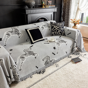 Chenille anyagú kanapéháttámla védőhuzat, növény- és virágmintás, kombinált kanapóhoz, INS stílus, testreszabható