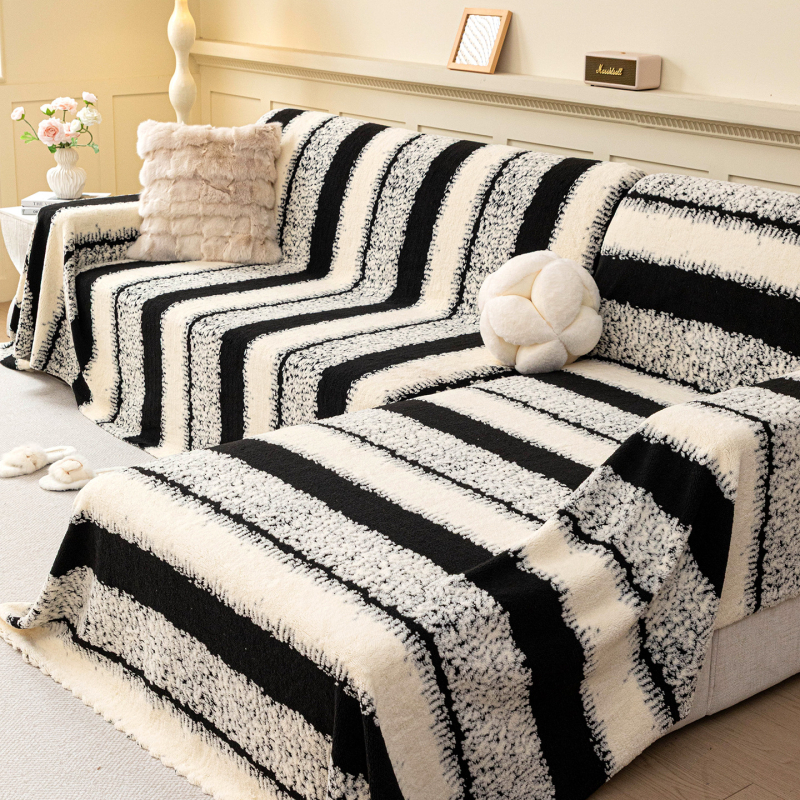 Dongbo navlaka za kauč od Shu pamuk-velur materijala, za trosjed, prugasta, minimalistički modern stil