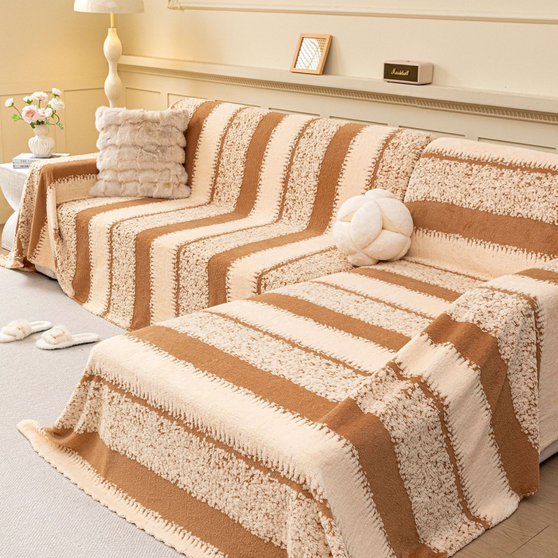 Dongbo navlaka za kauč od Shu pamuk-velur materijala, za trosjed, prugasta, minimalistički modern stil