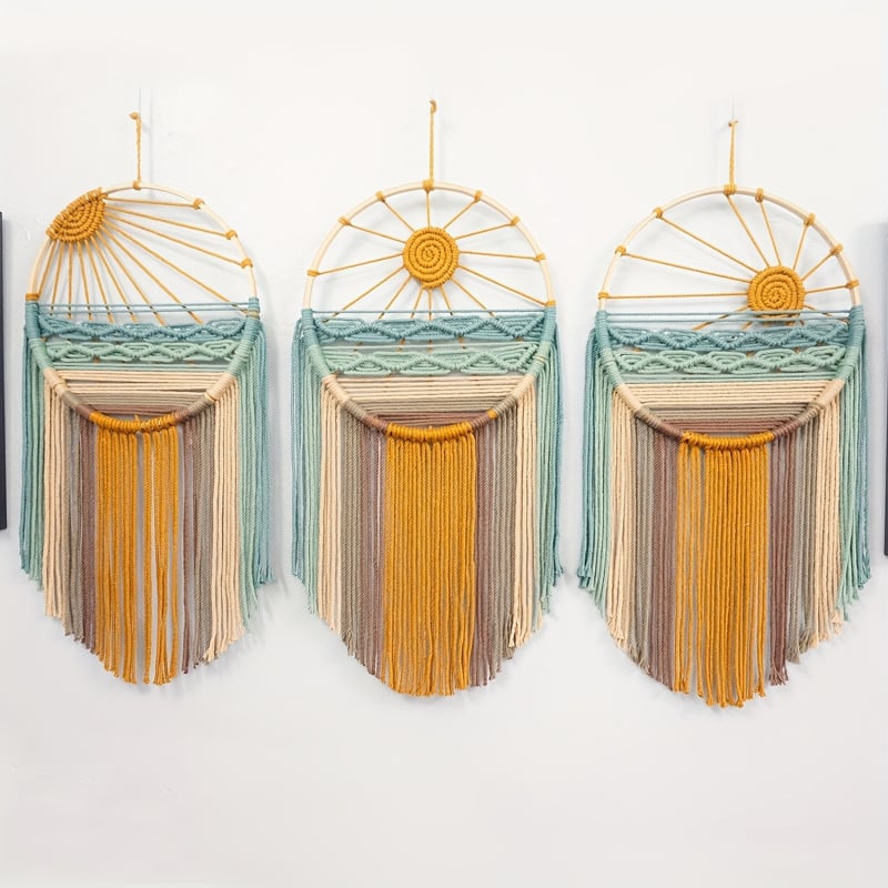 Kézzel szövött pamut faliszőnyeg nordic táj motívummal a nappaliba