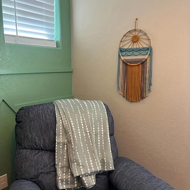 Kézzel szövött pamut faliszőnyeg nordic táj motívummal a nappaliba