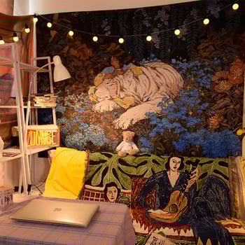 Plüss gobelin falikép, pásztorális stílus; testreszabható feldolgozás; támogatja az egy darabos megrendeléseket