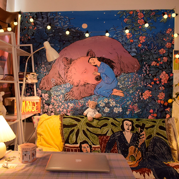 Plüss gobelin falikép, pásztorális stílus; testreszabható feldolgozás; támogatja az egy darabos megrendeléseket