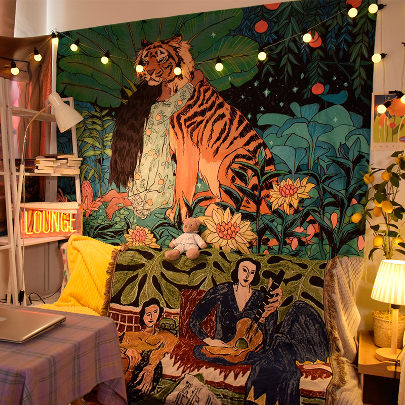 Plüss gobelin falikép, pásztorális stílus; testreszabható feldolgozás; támogatja az egy darabos megrendeléseket