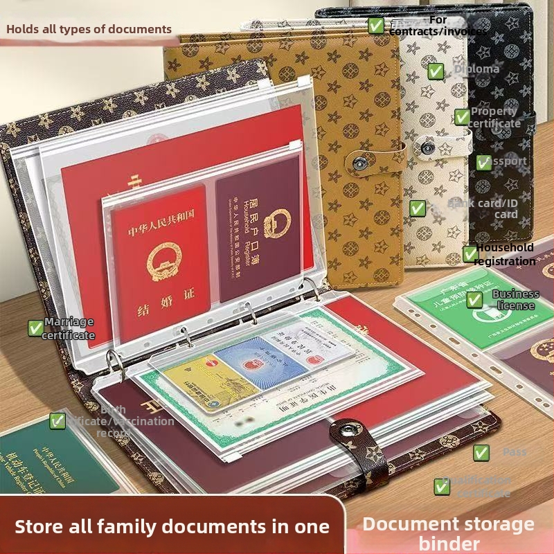 Ādas dokumentu uzglabāšanas maciņš ar magnētisku sprādzi, modelis 002, zīmols Xianbo, 12 lappuses, biezums 5 mm