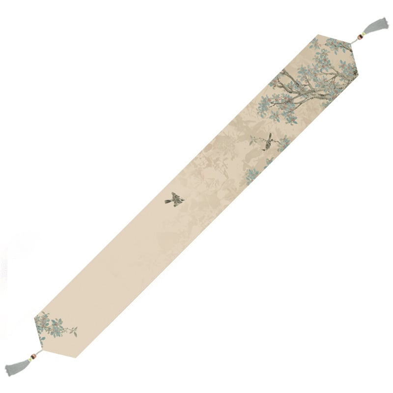 Stolni runner i podmetač za čaj s kineskim zen motivom, motiv Deset konja, dimenzije 32×300 cm