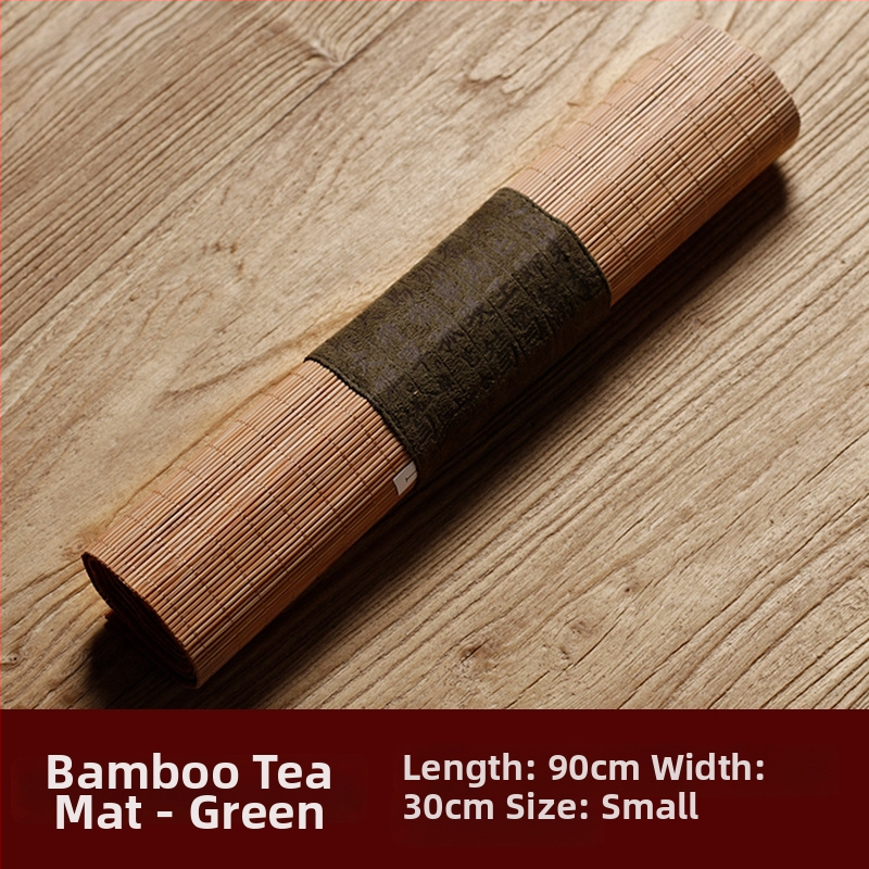 Bambusová podložka na čaj s pruhovaným vzorom, japonsko-zen štýl behúň na stôl
