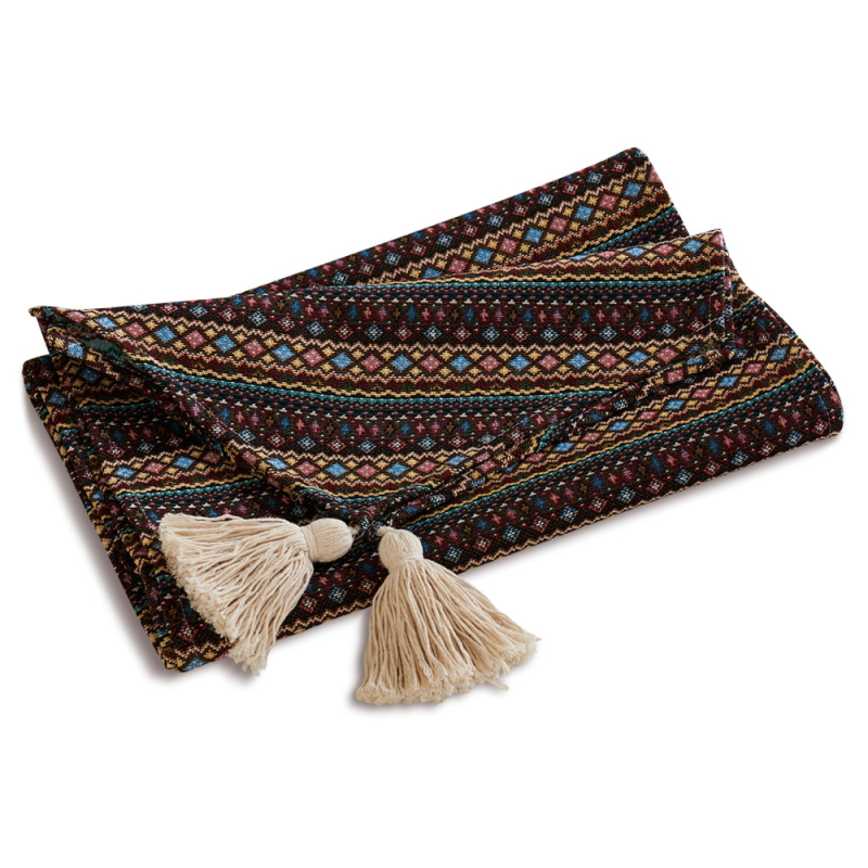 Jacquard stolni runner s prugama, moderan minimalistički stil, 100% poliester, pogodno za dnevni boravak, spavaću sobu i restoran